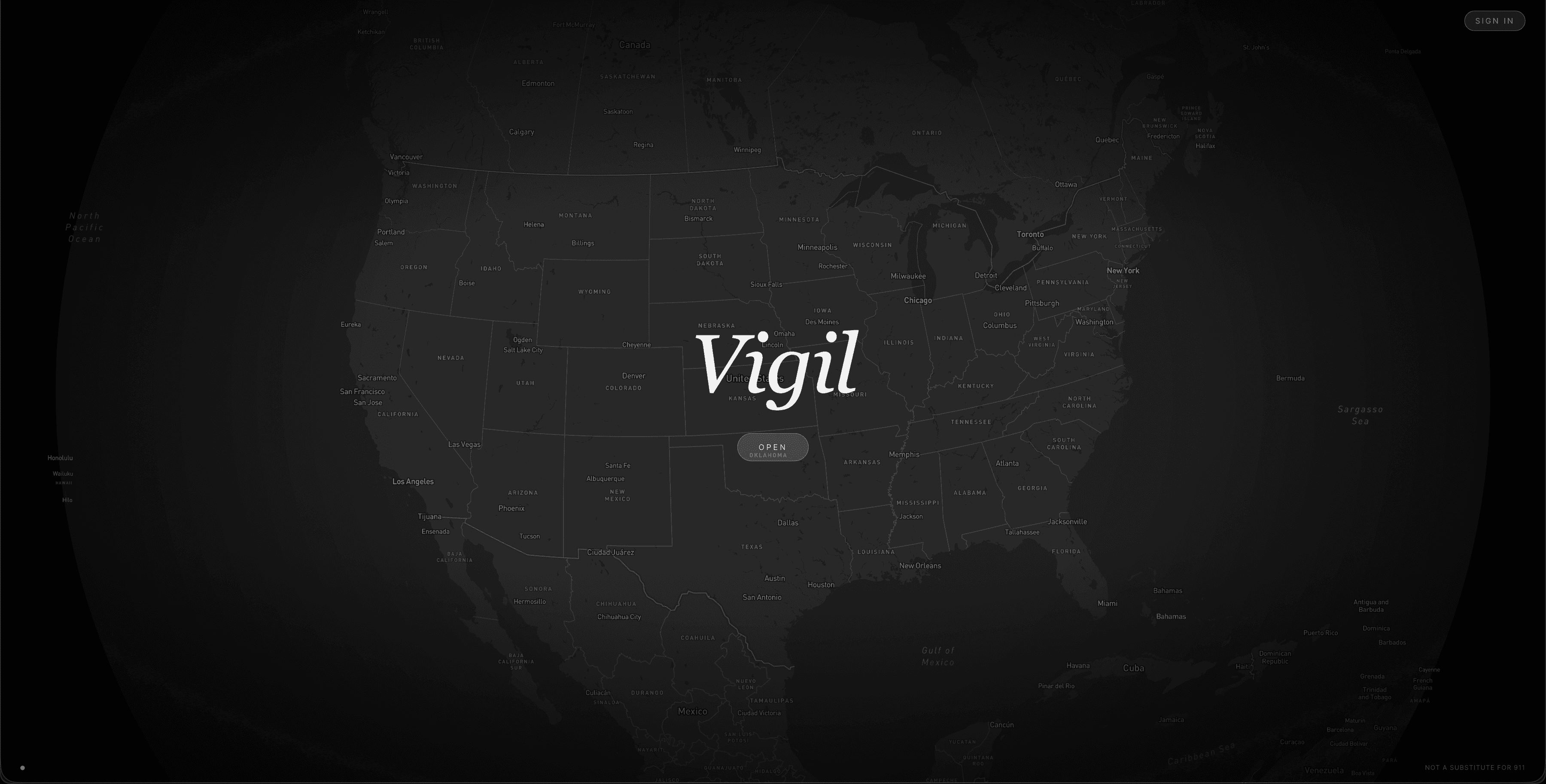 Vigil map dashboard